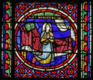 Vitrail représentant Scène de la Vie de Saint Bonnet : Blanda l